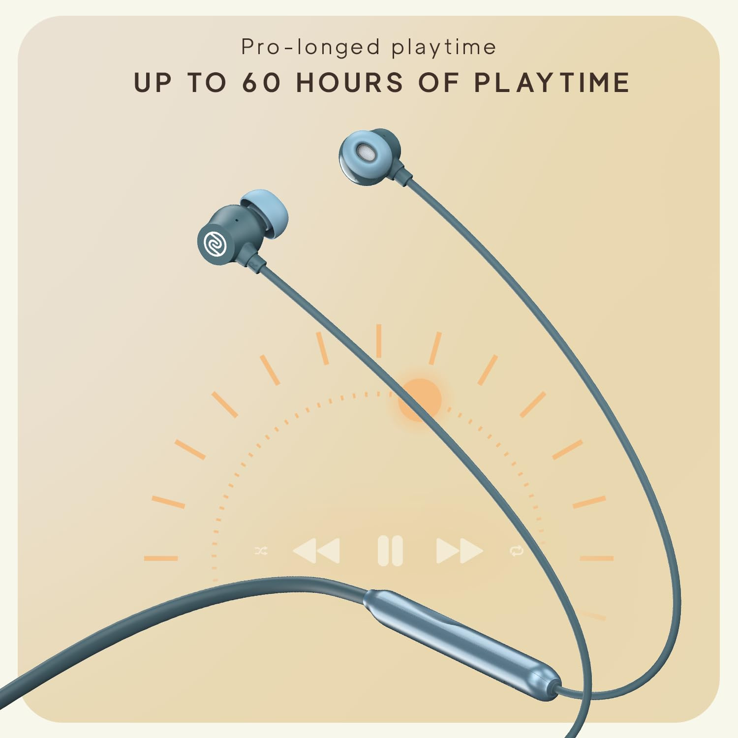 Noise Airwave Pro Bluetooth in Ear Neckband with Upto 32 dB ANC 60H of Playtime Dual Device Pairing 3 Mic ENC for Calling Low LatencyUpto 40ms 13mm Driver Metallic Blue