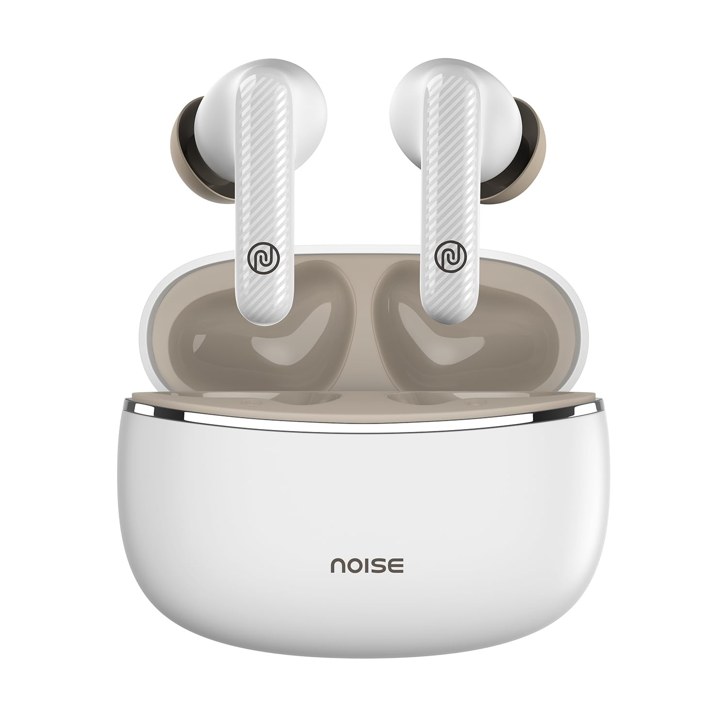 Noise Aura Buds in-Ear Truly Wireless Earbuds with 60H of Playtime Quad Mic with ENC Dual Device Pairing Instacharge10 min150 min12mm Polymer Composite DriverBT v53Aura White