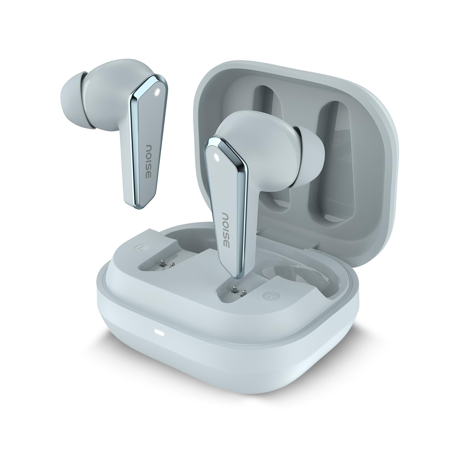 Noise Buds N1 in-Ear Truly Wireless Earbuds with Chrome Finish 40H of Playtime Quad Mic with ENC Ultra Low Latencyup to 40 ms Instacharge10 min120 min BT v53Ice Blue