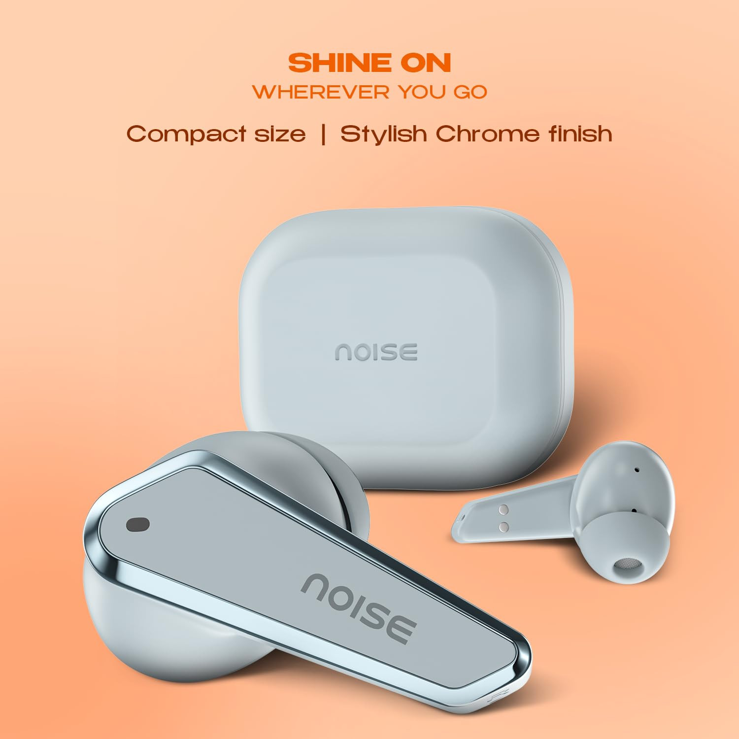 Noise Buds N1 in-Ear Truly Wireless Earbuds with Chrome Finish 40H of Playtime Quad Mic with ENC Ultra Low Latencyup to 40 ms Instacharge10 min120 min BT v53Ice Blue
