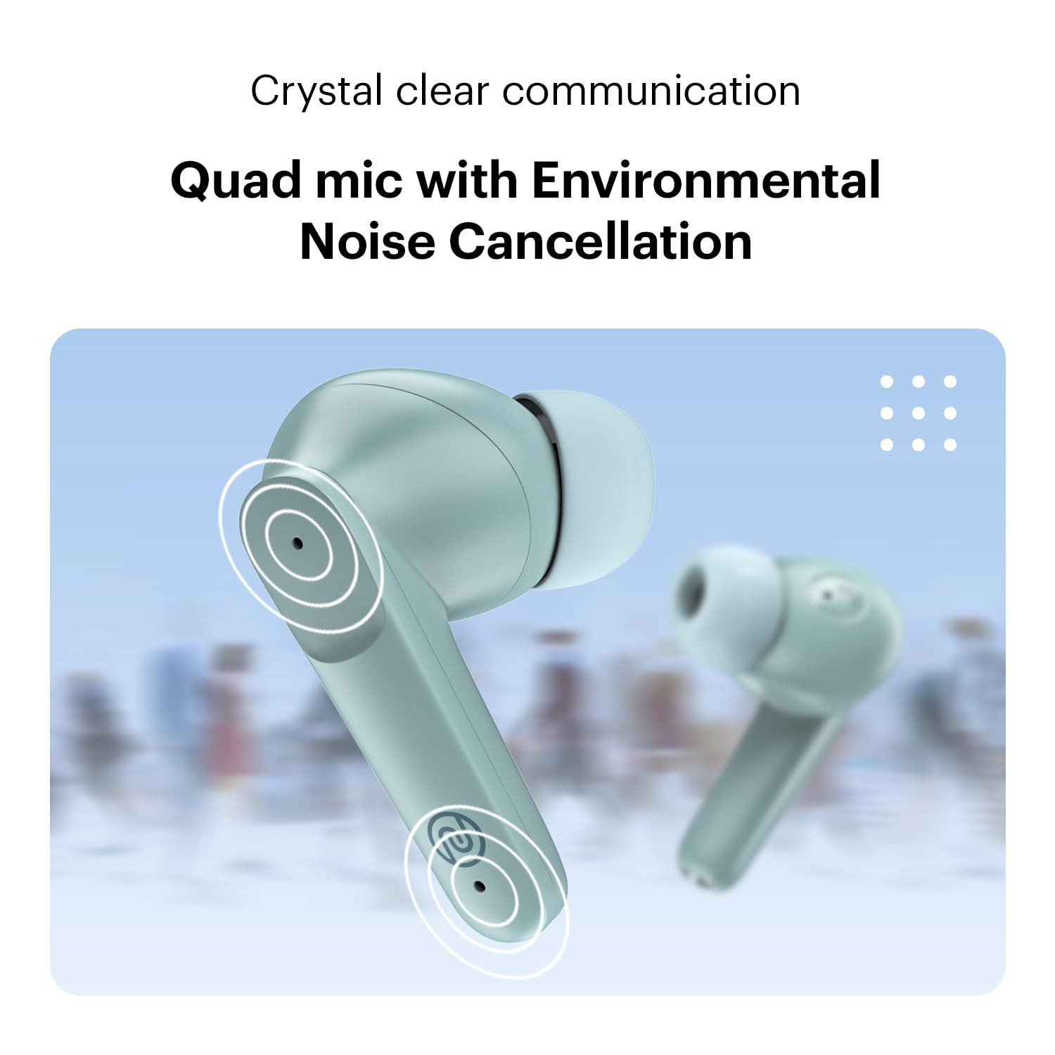 Noise Buds VS104 Truly Wireless in Earbuds with 45H of Playtime Quad Mic with ENC Instacharge10 Min200 Min 13Mm DriverLow Latency BT V52 Mint Green