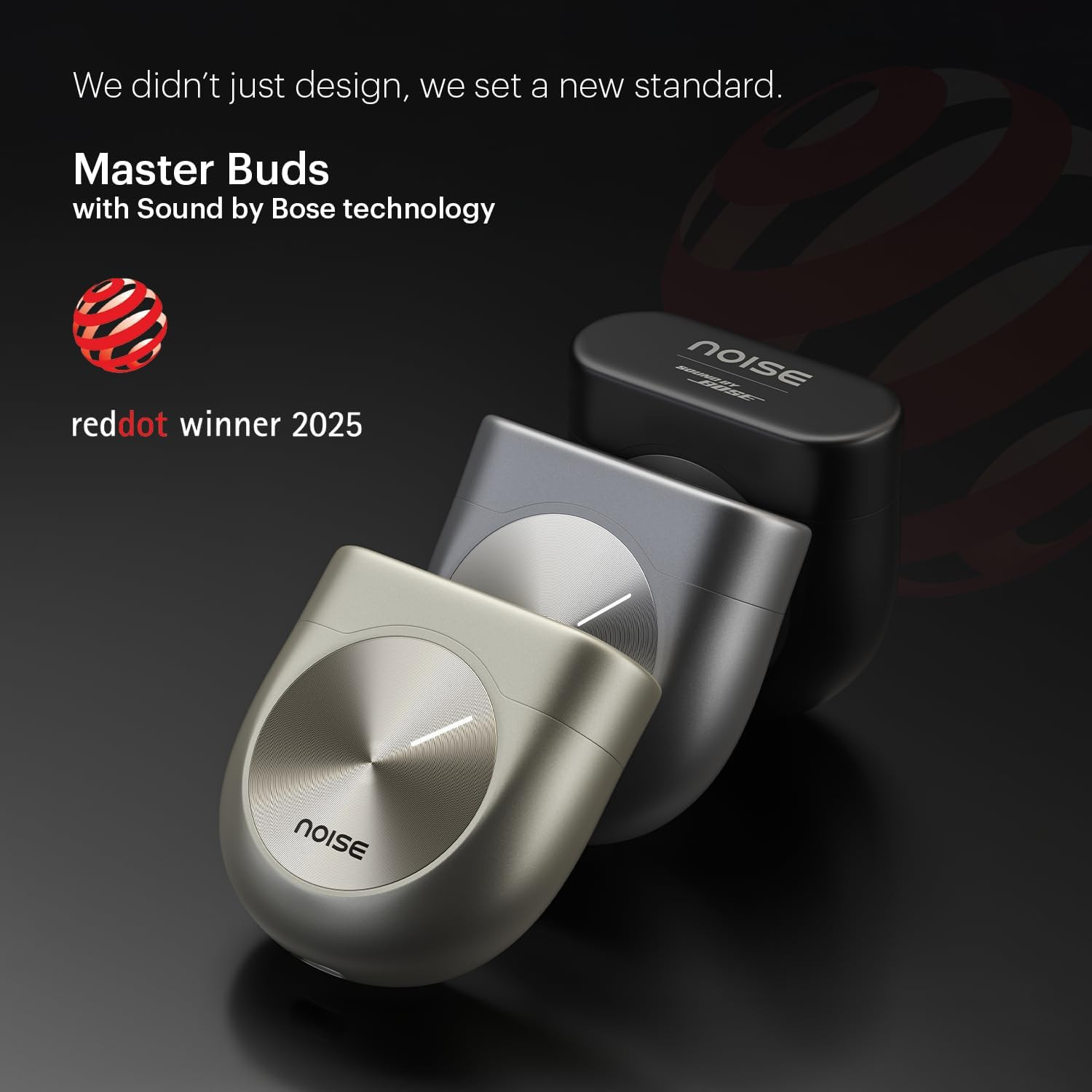 Noise Master Buds Sound by Bose in-Ear Bluetooth Earbuds Up to 49dB Adaptive ANC LHDC 50 Immersive Spatial Audio 44H Playtime with 6 mic ENC Dual Pairing IPX5 Ear Buds TWS Titanium