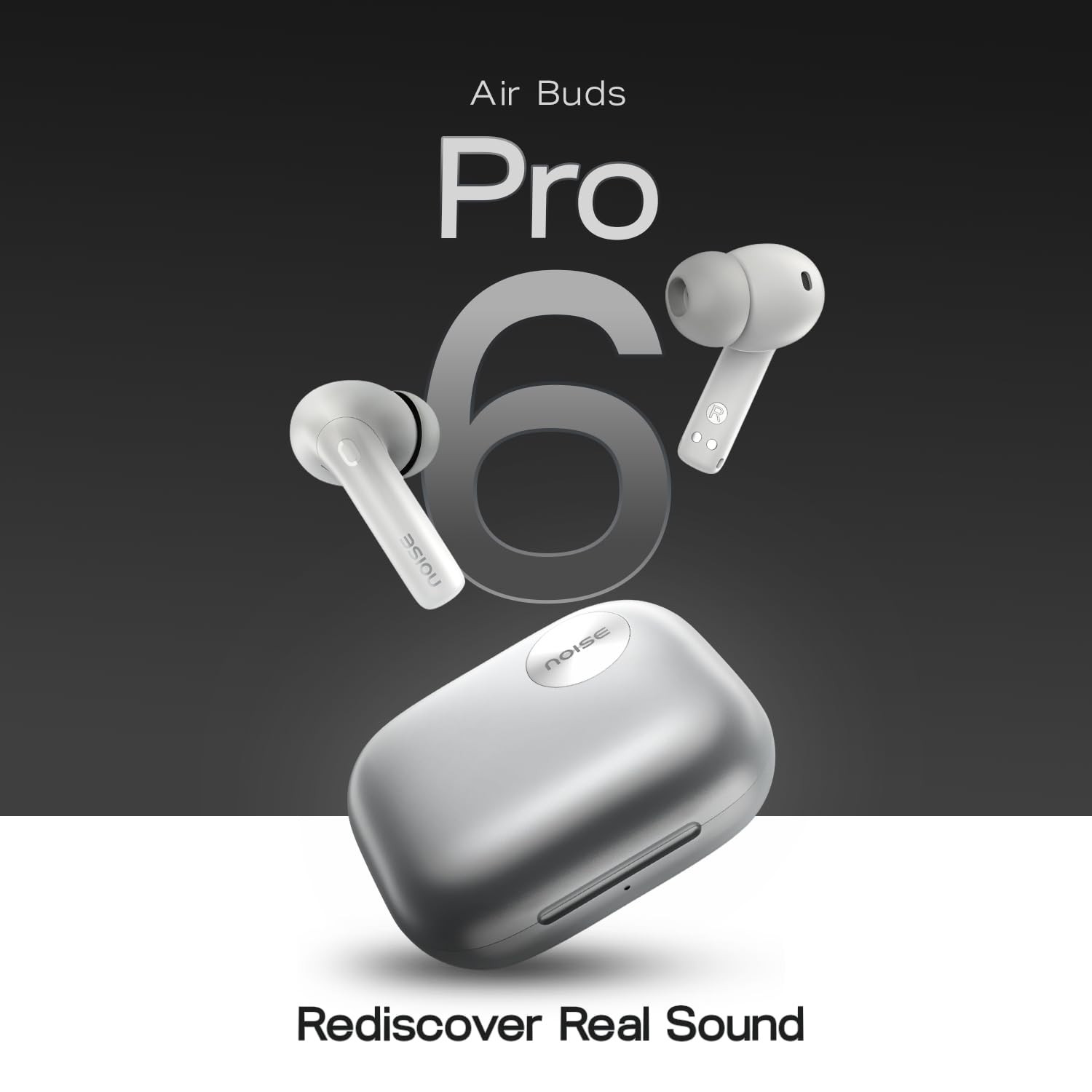 Noise Newly Launched Air Buds Pro 6 in Ear Truly Wireless Earbuds with Hybrid ANC up to 49dB LHDC with 124mm Titanium Driver 50H of Playtime Google Fast Pair BT v53Nimbus Grey