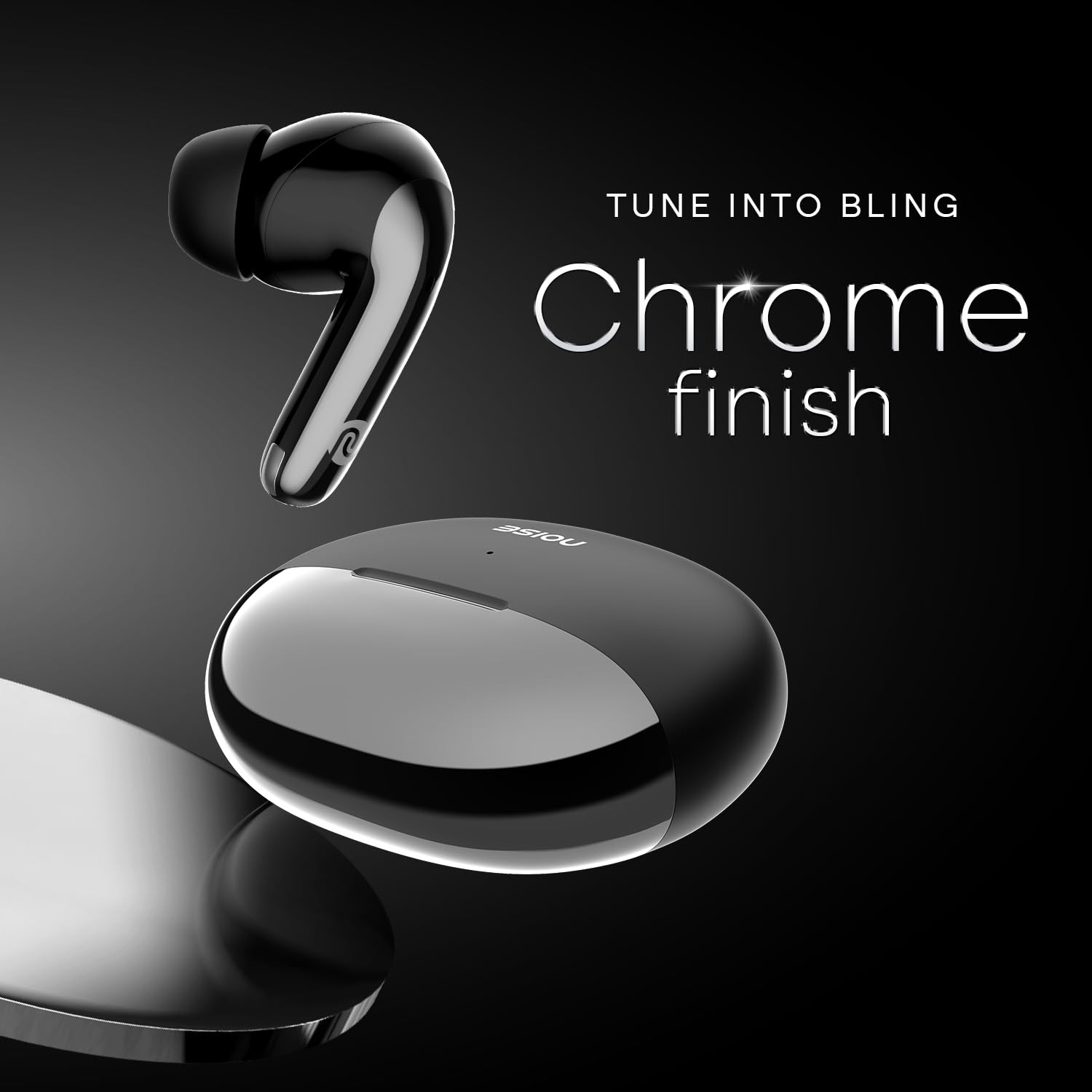 Noise Newly Launched Buds Verve 2 in-Ear Truly Wireless Earbuds with Chrome Finish 50H of Playtime Quad Mic with ENC 13mm Driver Instacharge10 min200 min BT v53Carbon Black