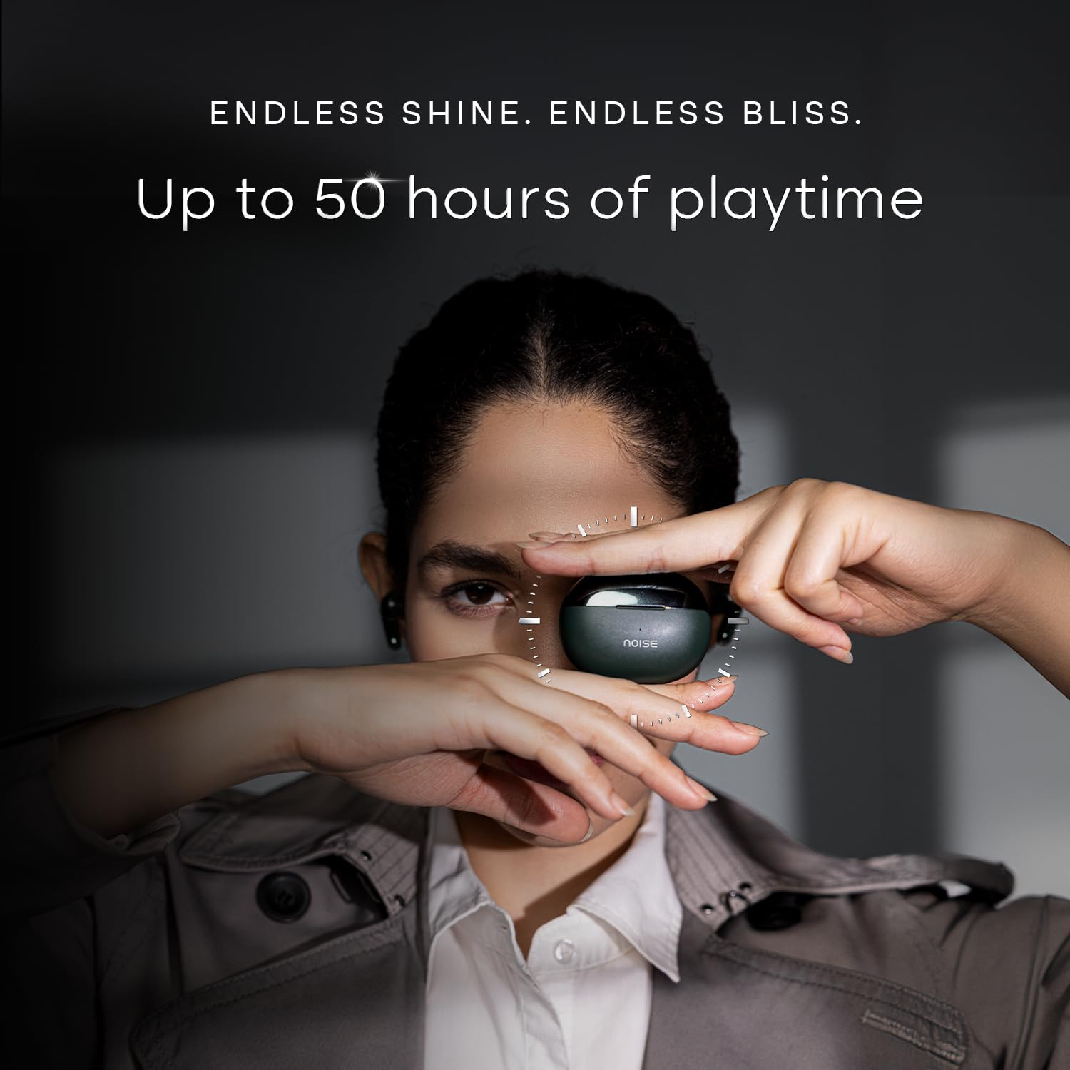 Noise Newly Launched Buds Verve 2 in-Ear Truly Wireless Earbuds with Chrome Finish 50H of Playtime Quad Mic with ENC 13mm Driver Instacharge10 min200 min BT v53Carbon Black