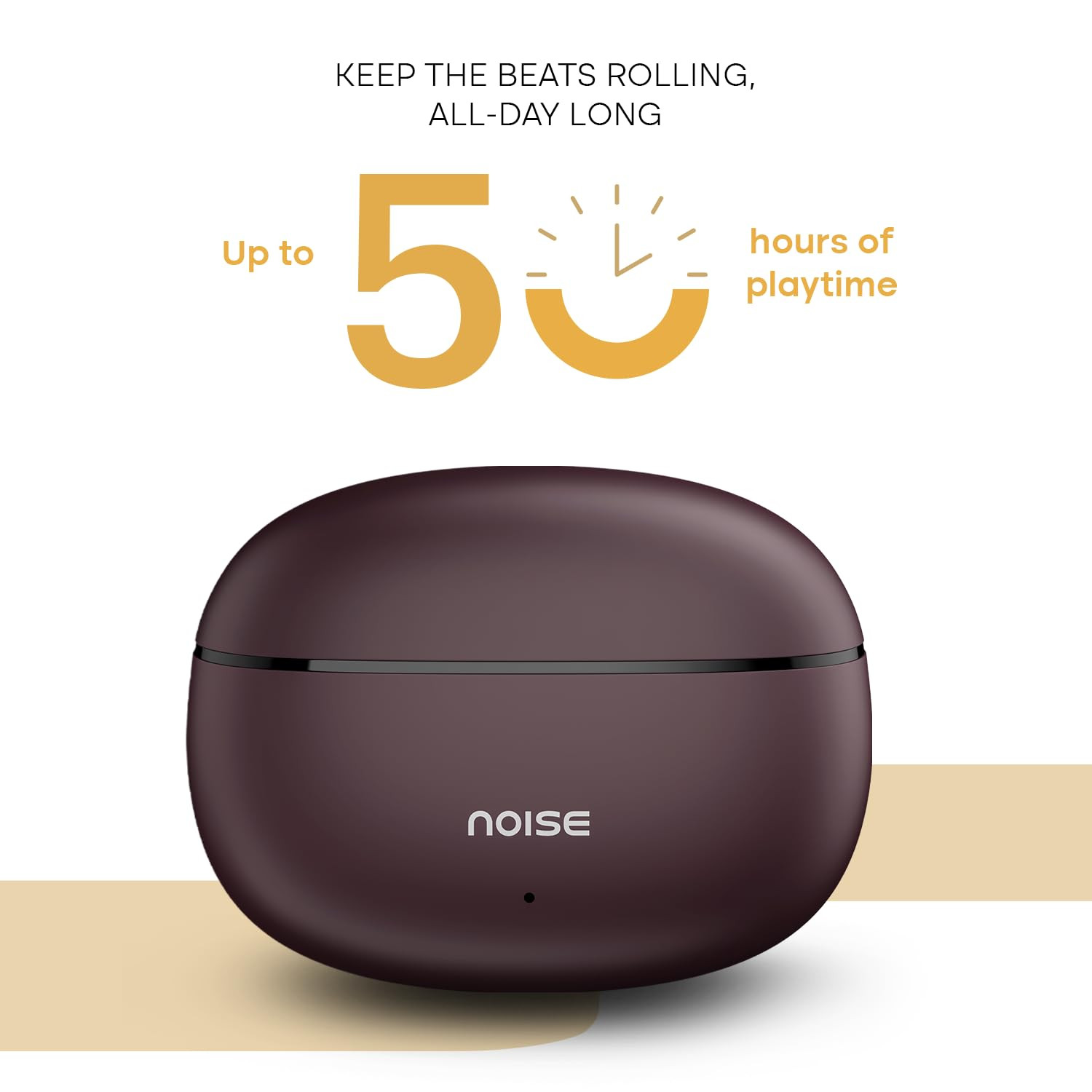 Noise Newly Launched Buds VS501 in-Ear Truly Wireless Earbuds with 50H of Playtime Quad mic ENC 10mm Driver Dual Device Pairing Dual Color Tones BT v53 Plum Wine