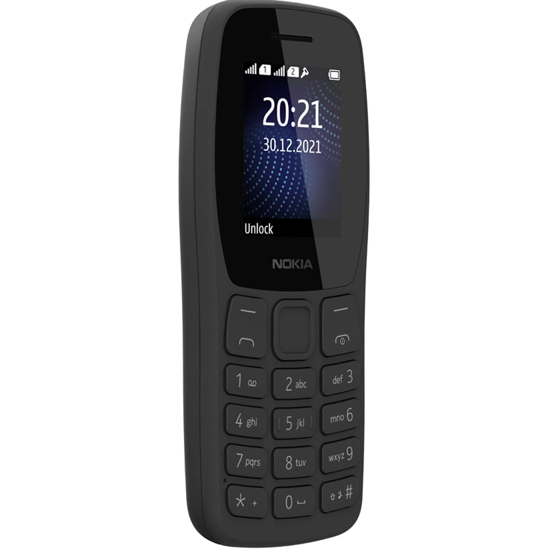 Nokia 105 Classic Dual SIM Keypad Phone with Built-in UPI Payments Long-Lasting Battery Wireless FM Radio Charger in-Box Charcoal