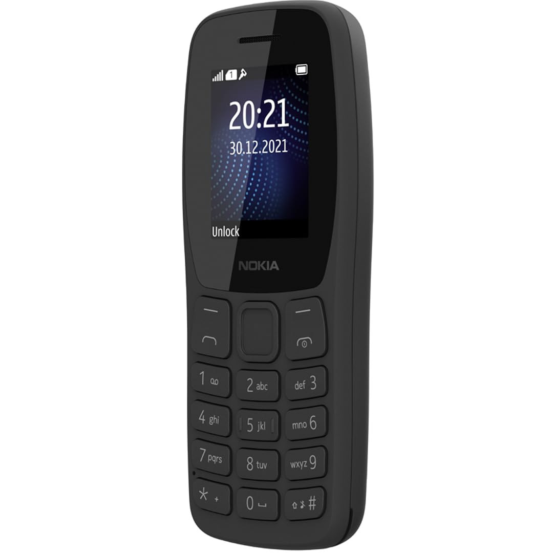 Nokia 105 Classic Dual SIM Keypad Phone with Built-in UPI Payments Long-Lasting Battery Wireless FM Radio Charger in-Box Charcoal