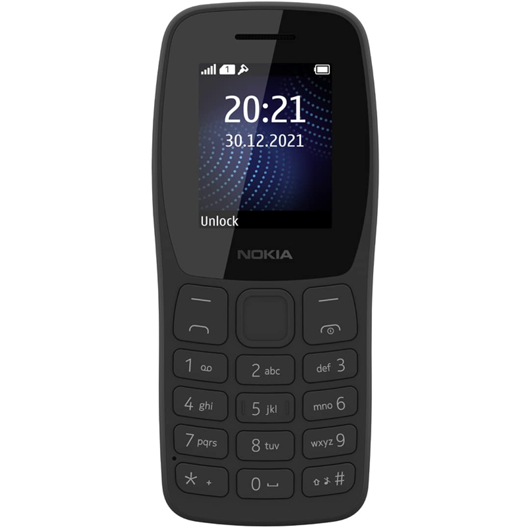 Nokia 105 Classic  Single Sim Keypad Phone with Built-in UPI Payments Long-Lasting Battery Wireless FM Radio Charger in-Box  Charcoal
