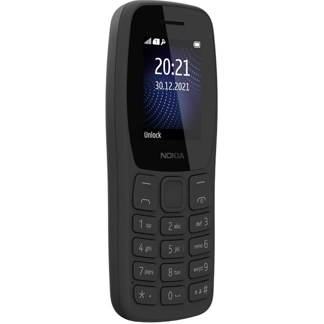 Nokia 105 Classic  Single Sim Keypad Phone with Built-in UPI Payments Long-Lasting Battery Wireless FM Radio Charger in-Box  Charcoal