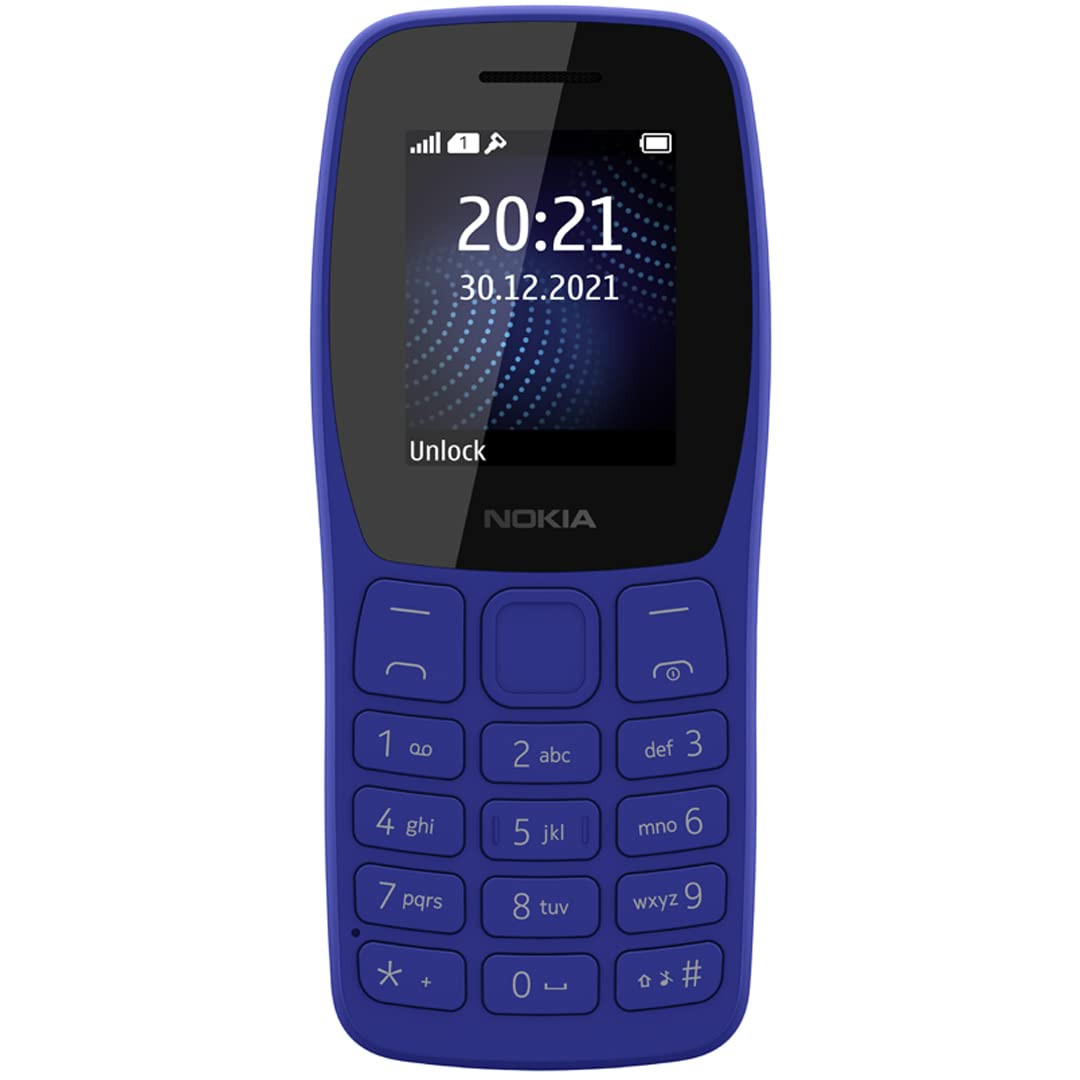 Nokia 105 Classic Single SIM Keypad Phone with Built-in UPI Payments Long-Lasting Battery Wireless FM Radio Without Charger Blue