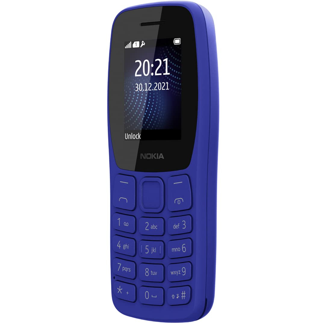 Nokia 105 Classic Single SIM Keypad Phone with Built-in UPI Payments Long-Lasting Battery Wireless FM Radio Without Charger Blue