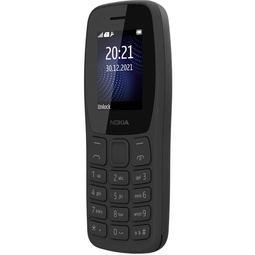 Nokia 105 Classic Single SIM Keypad Phone with Built-in UPI Payments Long-Lasting Battery Wireless FM Radio Without Charger Charcoal
