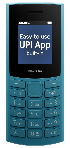 Image of Nokia 106 4G Keypad Phone with 4G, Built-in UPI Payments App, Long-Lasting Battery, Wireless FM Radio &amp; MP3 Player, and MicroSD Card Slot | 1 Year Replacement Guarantee | Blue