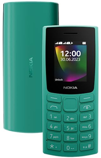 Image of Nokia 106 Dual Sim, Keypad Phone with Built-in UPI Payments App, Long-Lasting Battery, Wireless FM Radio &amp; MP3 Player, and MicroSD Card Slot | Green
