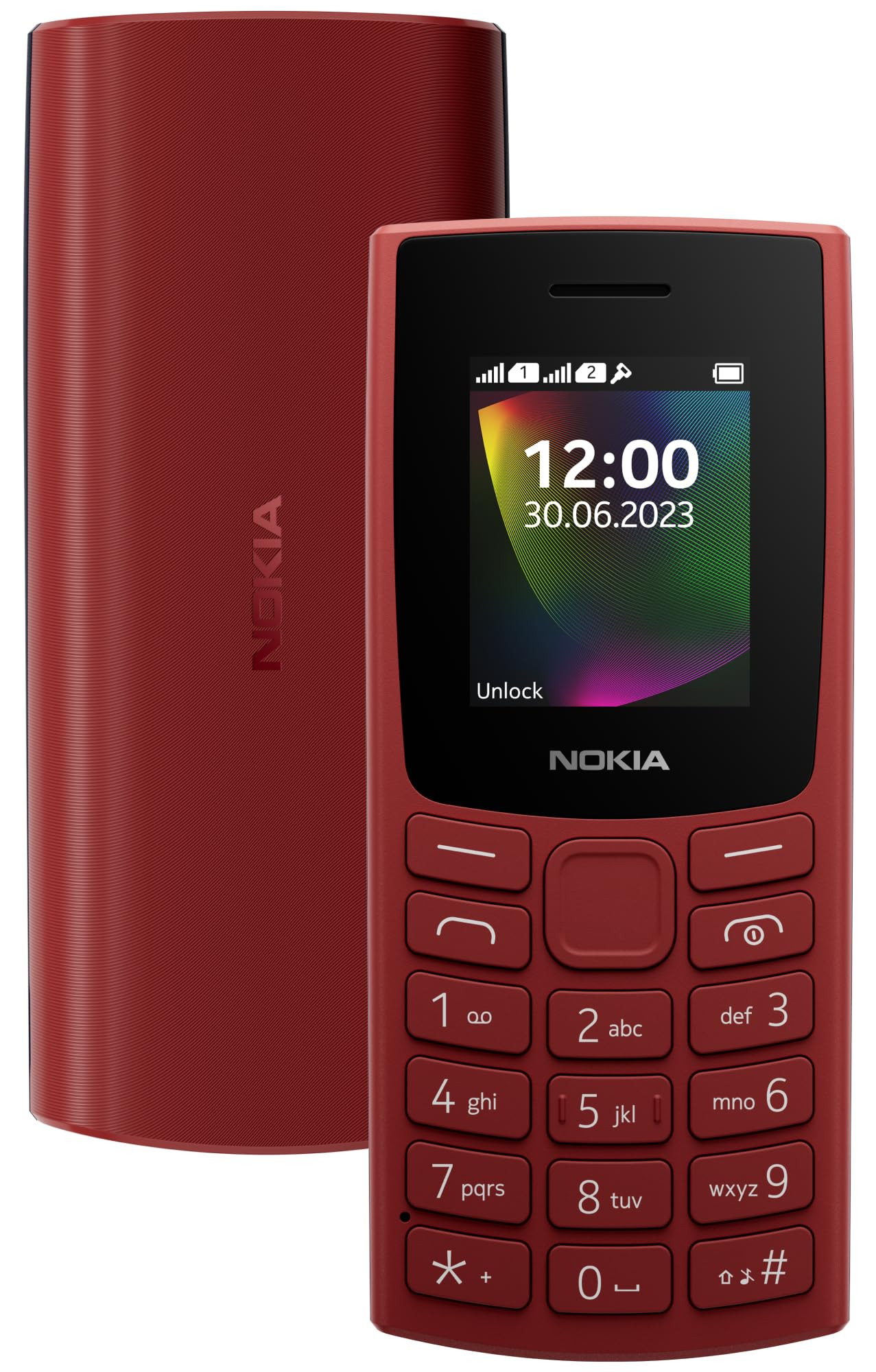 Nokia 106 Single Sim Keypad Phone with Built-in UPI Payments App Long-Lasting Battery Wireless FM Radio MP3 Player and MicroSD Card Slot Red