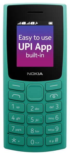 Image of Nokia 106 Single Sim, Keypad Phone with Built-in UPI Payments App, Long-Lasting Battery, Wireless FM Radio &amp; MP3 Player, and MicroSD Card Slot | Green
