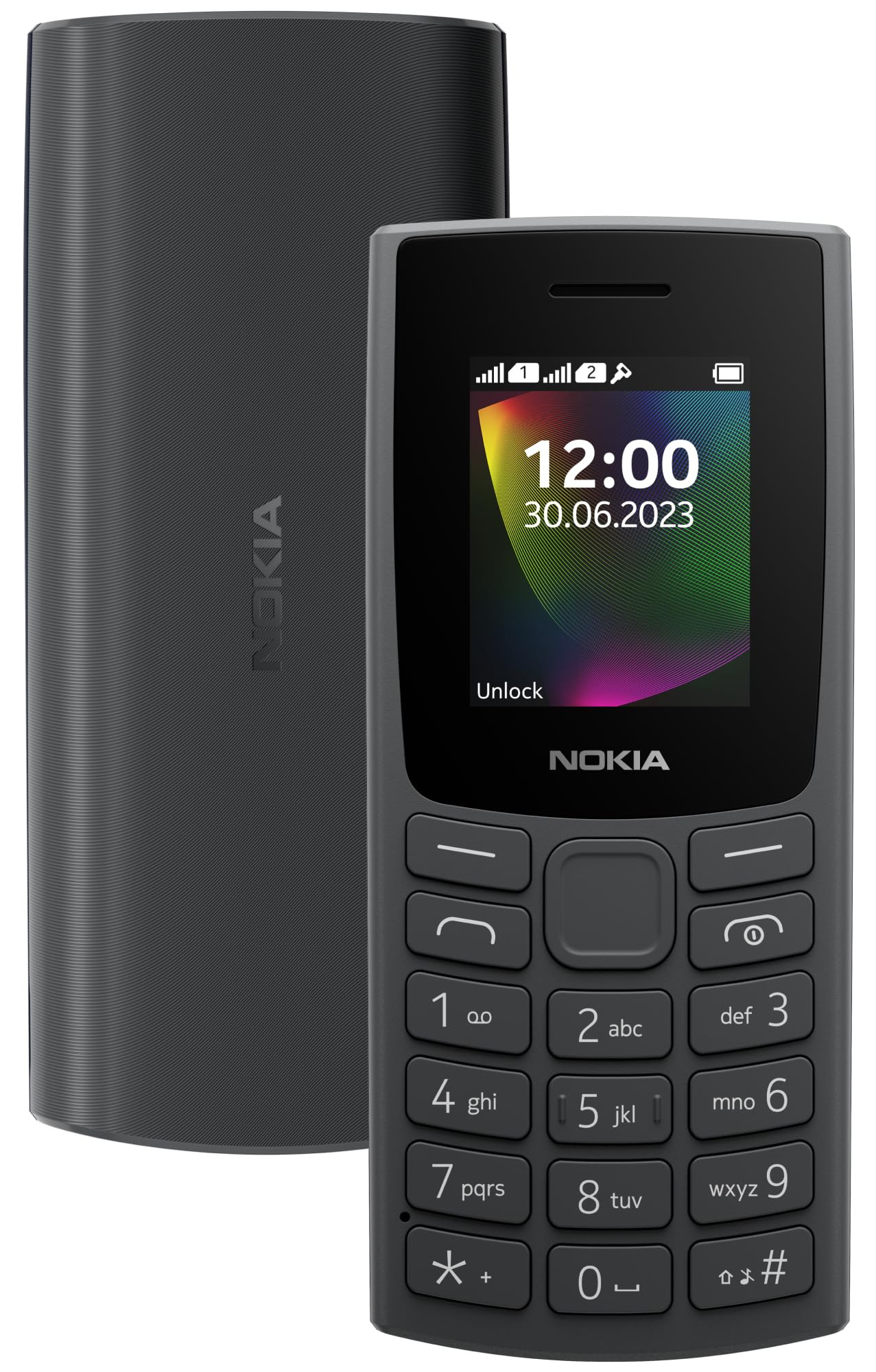 Nokia 106 Single Sim Keypad Phone with Built-in UPI Payments App Long-Lasting Battery Wireless FM Radio MP3 Player and MicroSD Card Slot Charcoal