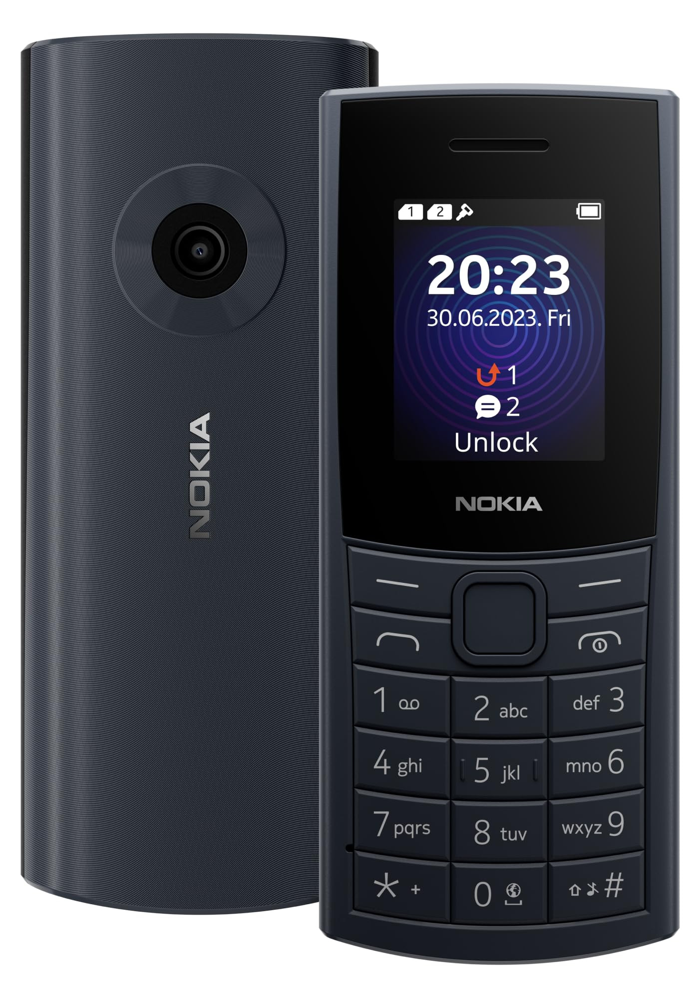 Nokia 110 4G with 4G Camera Bluetooth FM Radio MP3 Player MicroSD Long-Lasting Battery and pre-Loaded Games  1 Year Replacement Guarantee  Midnight Blue