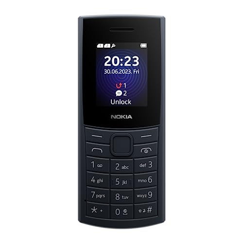 Nokia 110 4G with 4G Camera Bluetooth FM Radio MP3 Player MicroSD Long-Lasting Battery and pre-Loaded Games  1 Year Replacement Guarantee  Midnight Blue