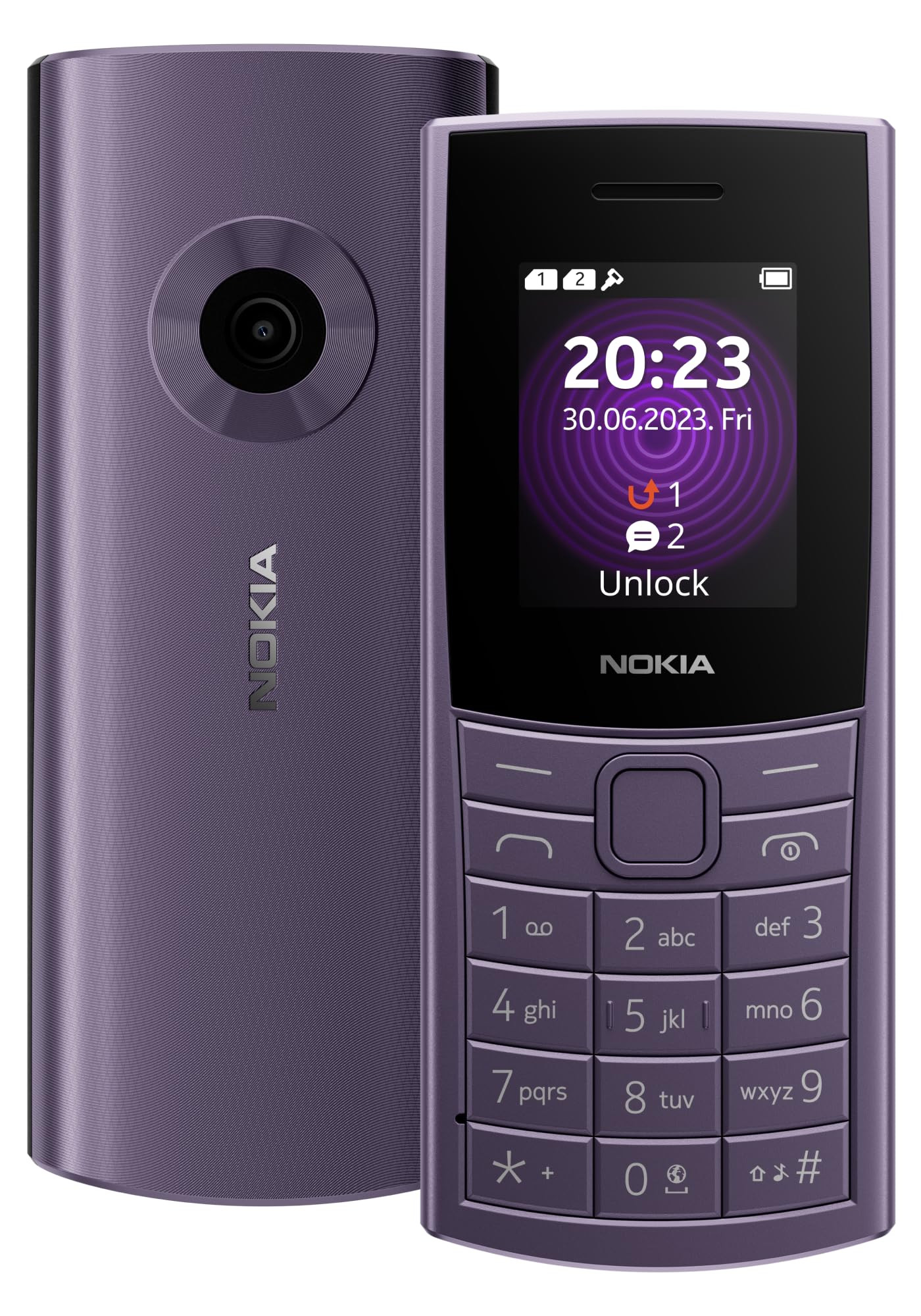 Nokia 110 4G with 4G Camera Bluetooth FM Radio MP3 Player MicroSD Long-Lasting Battery and pre-Loaded Games 1 Year Replacement Guarantee Artic Purple