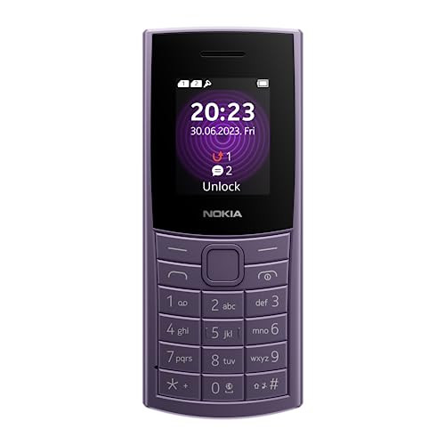 Nokia 110 4G with 4G Camera Bluetooth FM Radio MP3 Player MicroSD Long-Lasting Battery and pre-Loaded Games 1 Year Replacement Guarantee Artic Purple