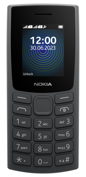Image of Nokia 110 with Built-in UPI App and Scan &amp; Pay Feature, MP3 Player, Rear Camera, Long-Lasting Battery, and Voice Recorder | Charcoal
