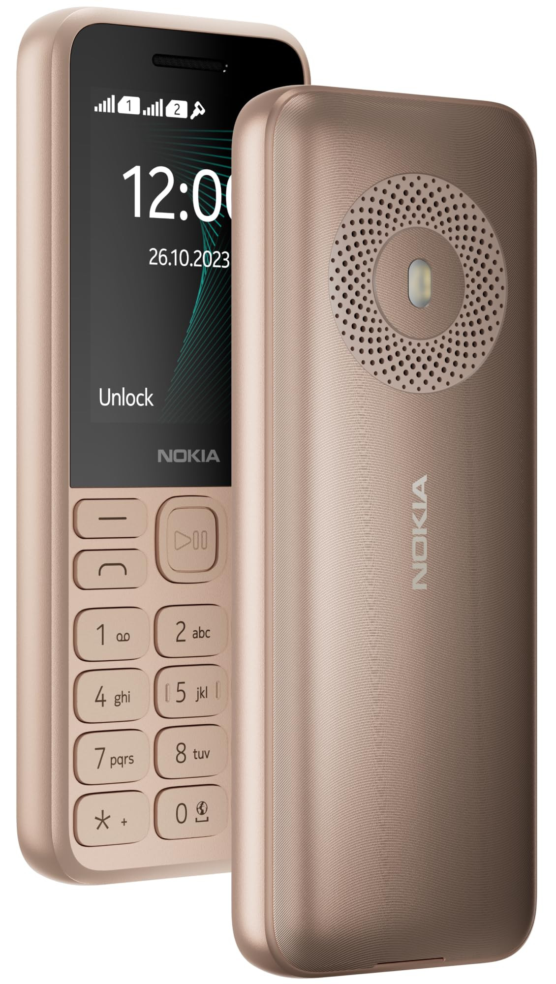 Nokia 130 Music Built-in Powerful Loud Speaker with Music Player and Wireless FM Radio Dedicated Music Buttons Big 24 Display 1 Month Standby Battery Life Gold