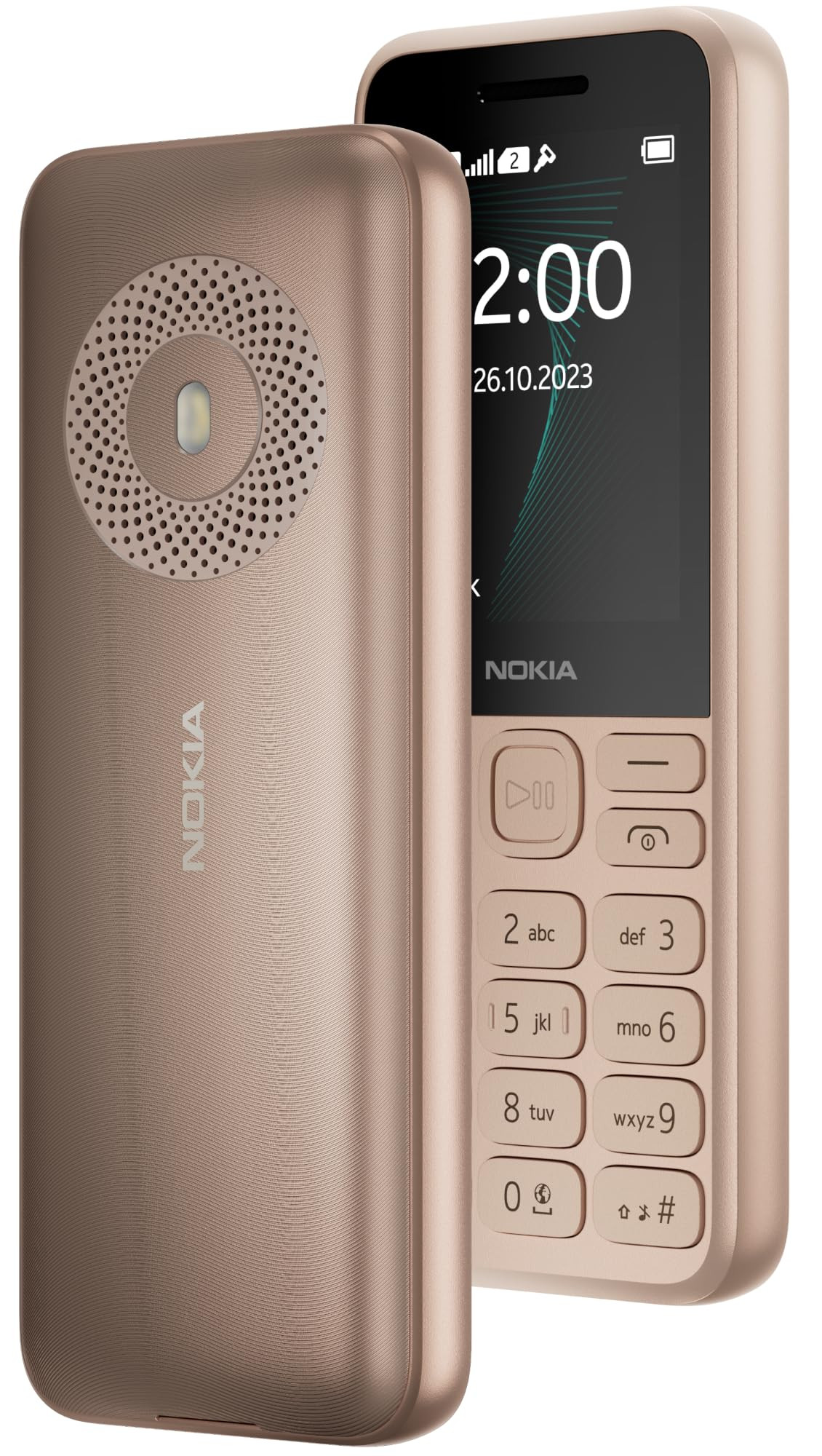 Nokia 130 Music Built-in Powerful Loud Speaker with Music Player and Wireless FM Radio Dedicated Music Buttons Big 24 Display 1 Month Standby Battery Life Gold