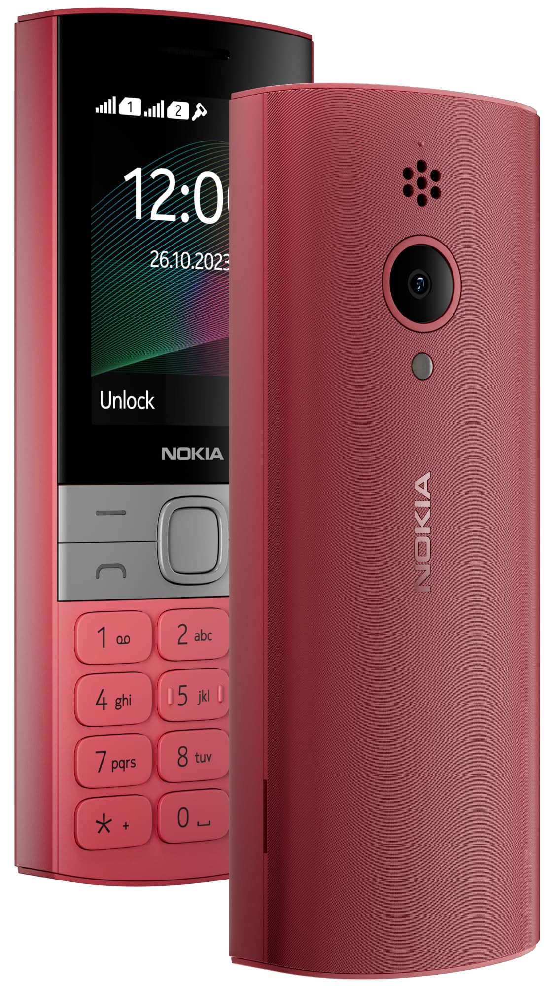 Nokia 150 Dual SIM Premium Keypad Phone Rear Camera Long Lasting Battery Life Wireless FM Radio MP3 Player and All-New Modern Premium Design Red