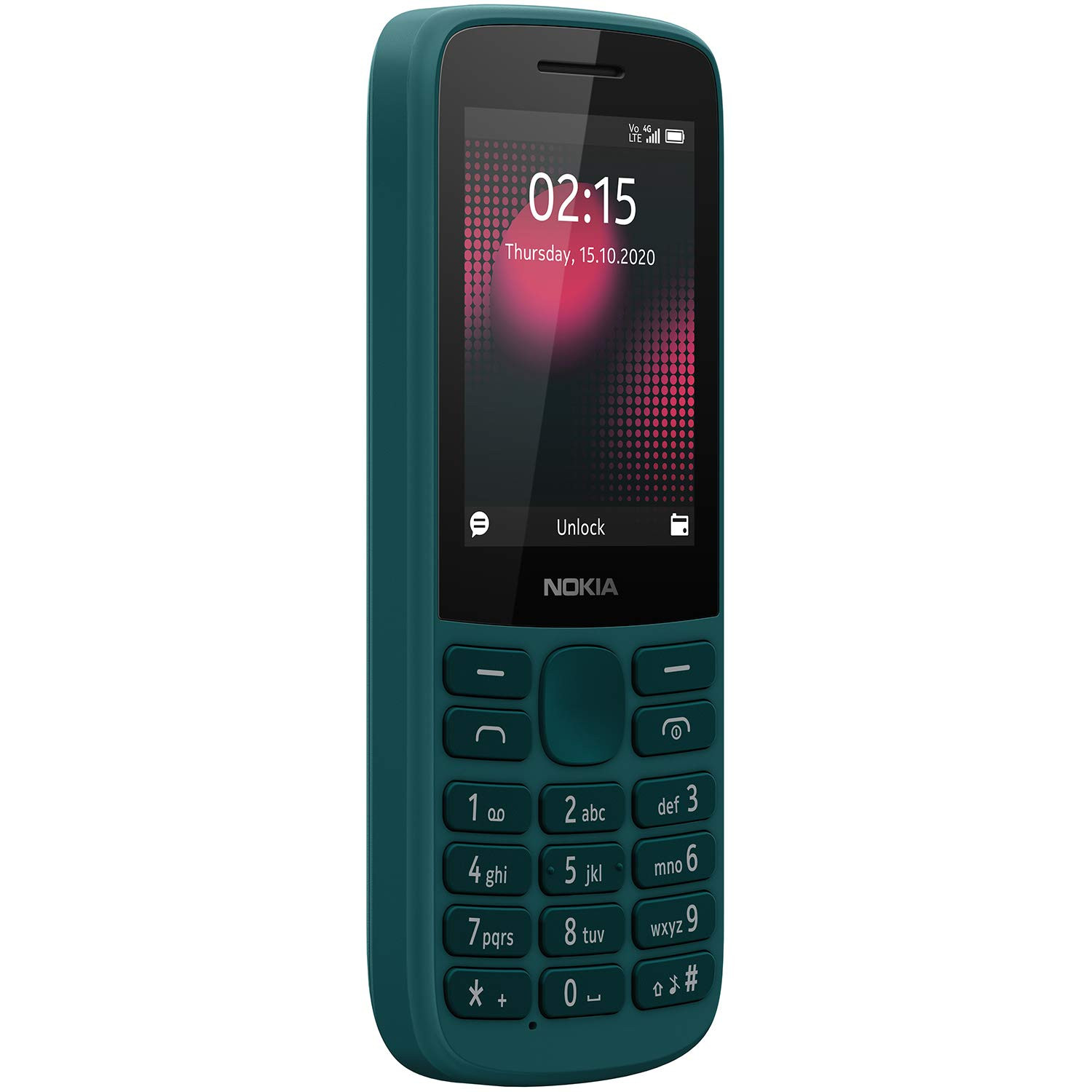 Nokia 215 4G Dual SIM 4G Phone with Long Battery Life Multiplayer Games Wireless FM Radio and Durable Ergonomic Design Cyan Green