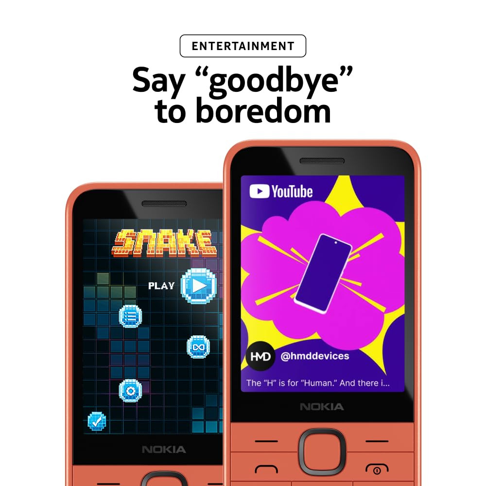 Nokia 220 4G All-New Classic Keypad Phone with Dual SIM Built-in UPI App Wireless FM Radio MP3 Player Bluetooth USB Type C Peach