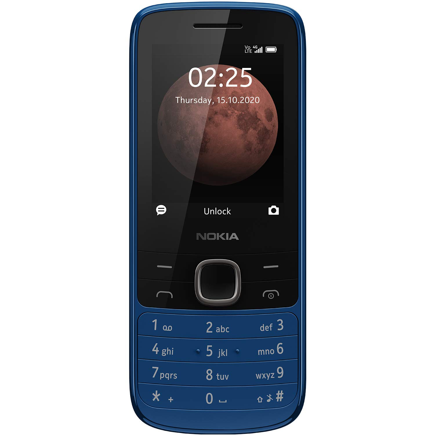 Nokia 225 4G Dual SIM Feature Phone with Long Battery Life Camera Multiplayer Games and Premium Finish Classic Blue Colour