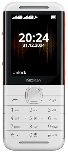 Nokia 5310 Dual SIM Keypad Phone with MP3 Player Wireless FM Radio and Rear Camera with Flash 1 Year Replacement Guarantee WhiteRed
