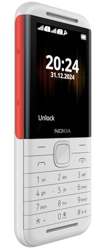 Nokia 5310 Dual SIM Keypad Phone with MP3 Player Wireless FM Radio and Rear Camera with Flash 1 Year Replacement Guarantee WhiteRed