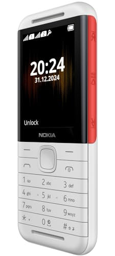 Nokia 5310 Dual SIM Keypad Phone with MP3 Player Wireless FM Radio and Rear Camera with Flash 1 Year Replacement Guarantee WhiteRed