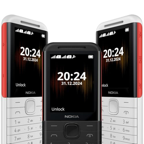 Nokia 5310 Dual SIM Keypad Phone with MP3 Player Wireless FM Radio and Rear Camera with Flash 1 Year Replacement Guarantee WhiteRed