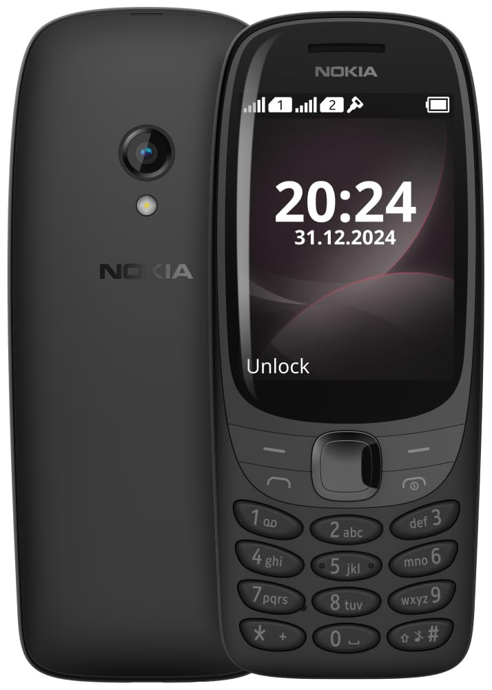 Nokia 6310 Dual SIM Keypad Phone with a 28 Screen Wireless FM Radio and Rear Camera with Flash  1 Year Replacement Guarantee  Black