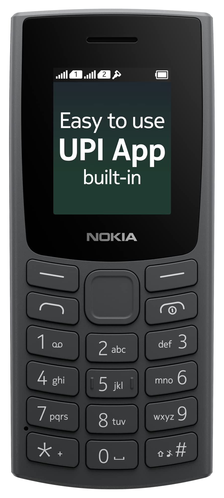 Nokia All-New 105 Dual Sim Keypad Phone with Built-in UPI Payments Long-Lasting Battery Wireless FM Radio Charcoal
