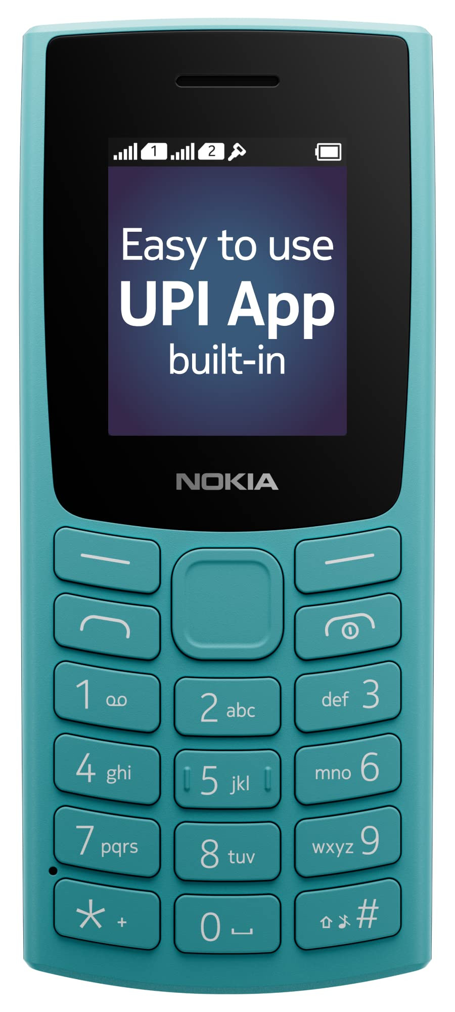 Nokia All-New 105 Dual Sim Keypad Phone with Built-in UPI Payments Long-Lasting Battery Wireless FM Radio Cyan