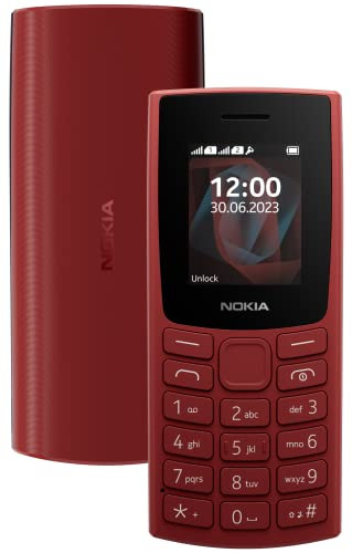 Nokia All-New 105 Dual Sim Keypad Phone with Built-in UPI Payments Long-Lasting Battery Wireless FM Radio RED