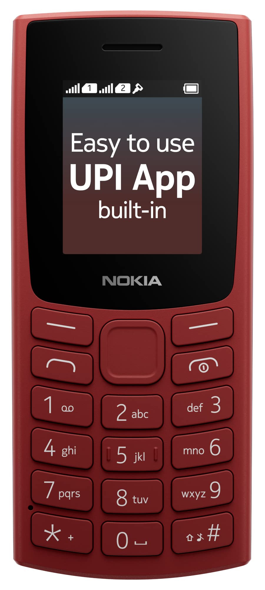 Nokia All-New 105 Dual Sim Keypad Phone with Built-in UPI Payments Long-Lasting Battery Wireless FM Radio RED