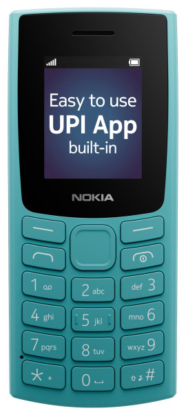 Image of Nokia All-New 105 Single Sim Keypad Phone with Built-in UPI Payments, Long-Lasting Battery, Wireless FM Radio | Cyan