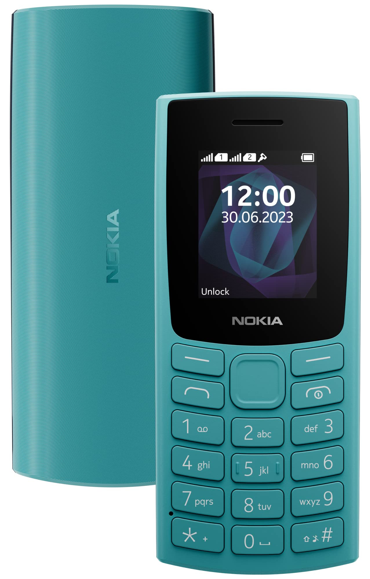 Nokia All-New 105 Single Sim Keypad Phone with Built-in UPI Payments Long-Lasting Battery Wireless FM Radio Cyan