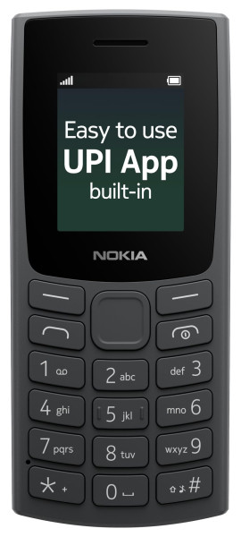 Image of Nokia All-New 105 Single Sim Keypad Phone with Built-in UPI Payments, Long-Lasting Battery, Wireless FM Radio | Charcoal