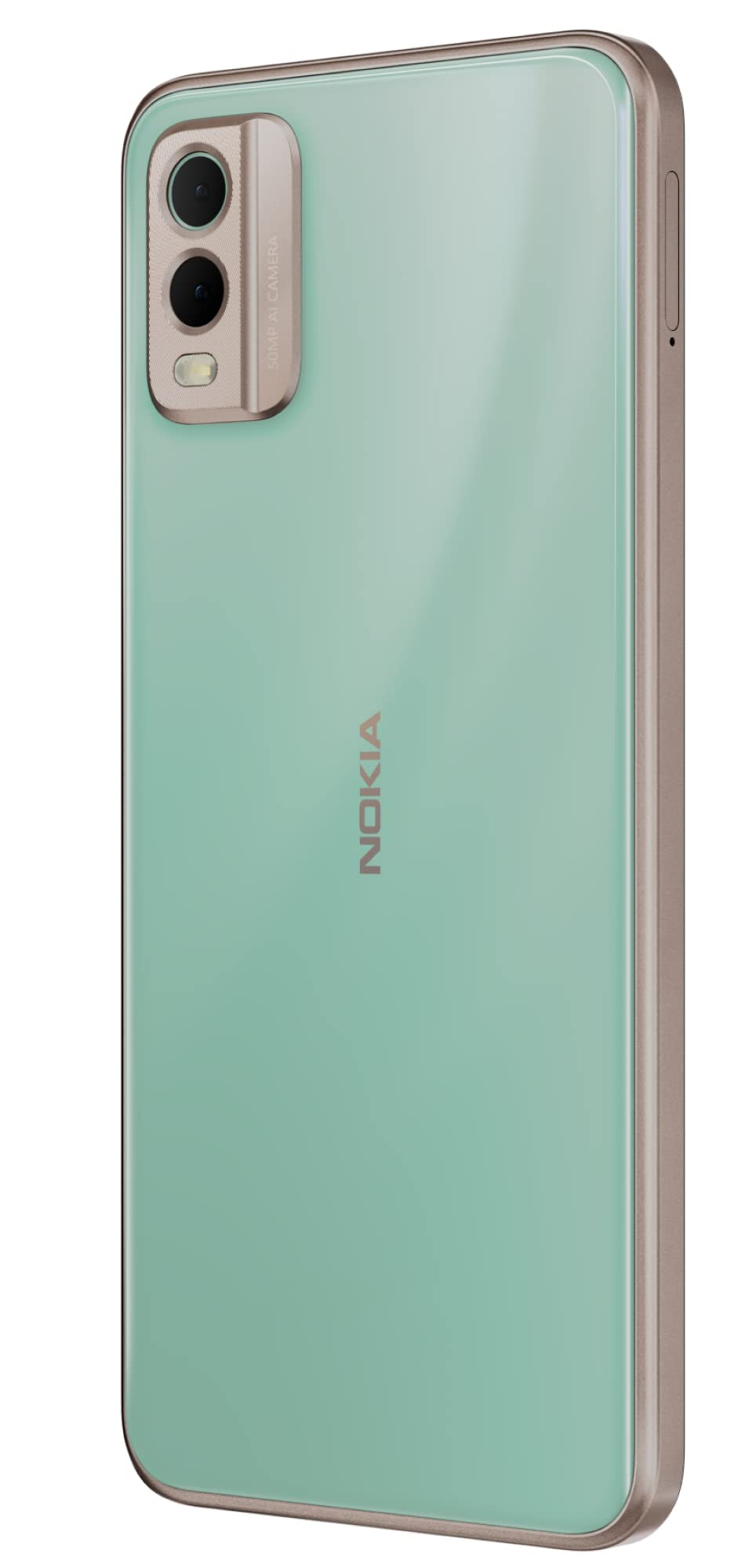 Nokia C32 with 50MP Dual Rear AI Camera  Toughened Glass Back  4GB RAM 128GB Storage  Upto 7GB RAM with RAM Extension  5000 mAh Battery  1 Year Replacement Warranty  Android 13  Breezy Mint
