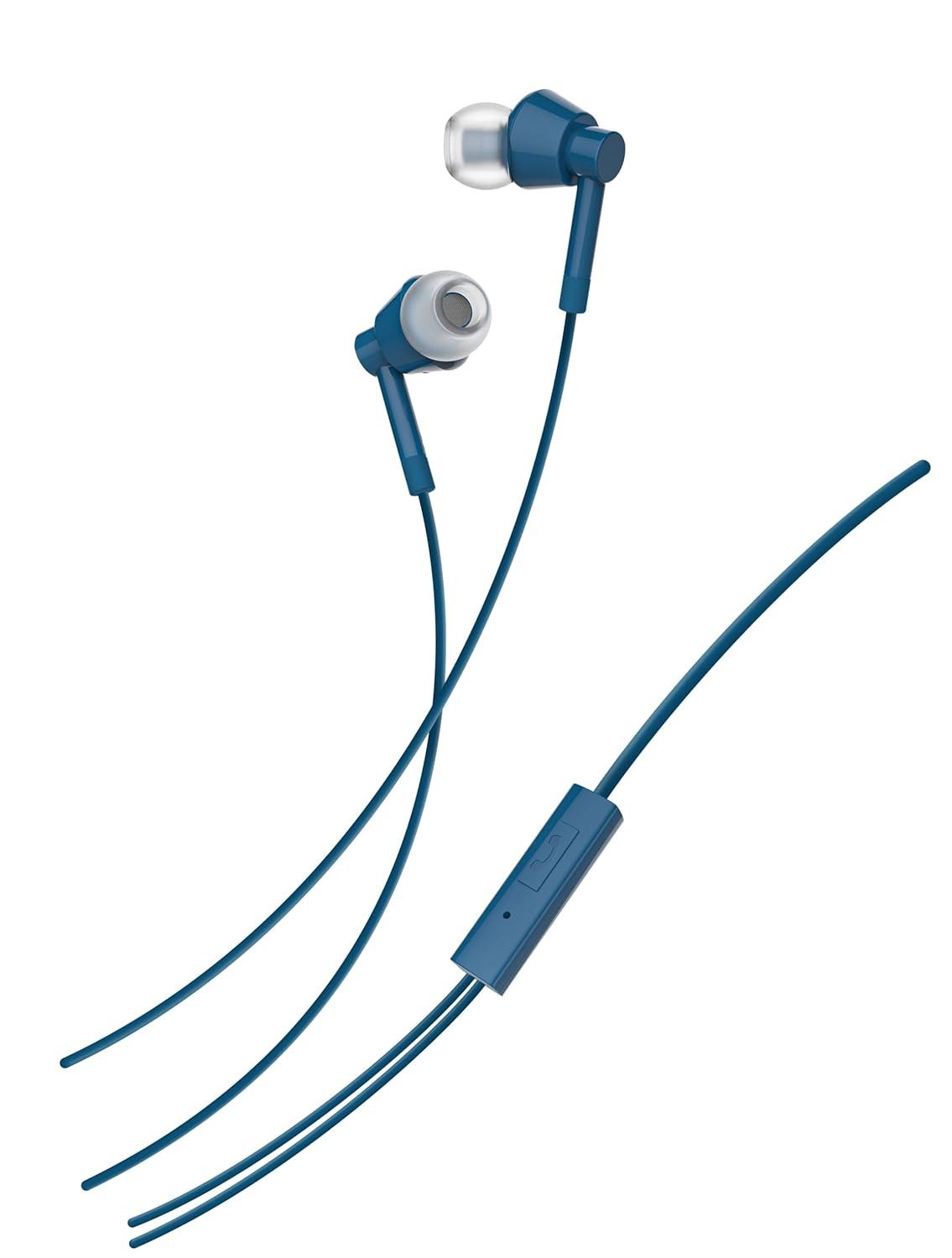 Nokia Wired in Ear Earphones WB-101 with Powerful bass Performance with mic for Clear Voice Calls Virtual Assistant Control Enabled Angled Acoustic Tubes for a Comfortable and Secure fit Blue