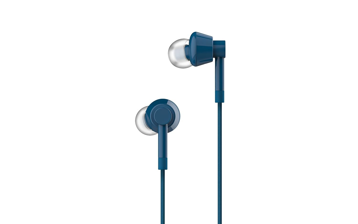 Nokia Wired in Ear Earphones WB-101 with Powerful bass Performance with mic for Clear Voice Calls Virtual Assistant Control Enabled Angled Acoustic Tubes for a Comfortable and Secure fit Blue