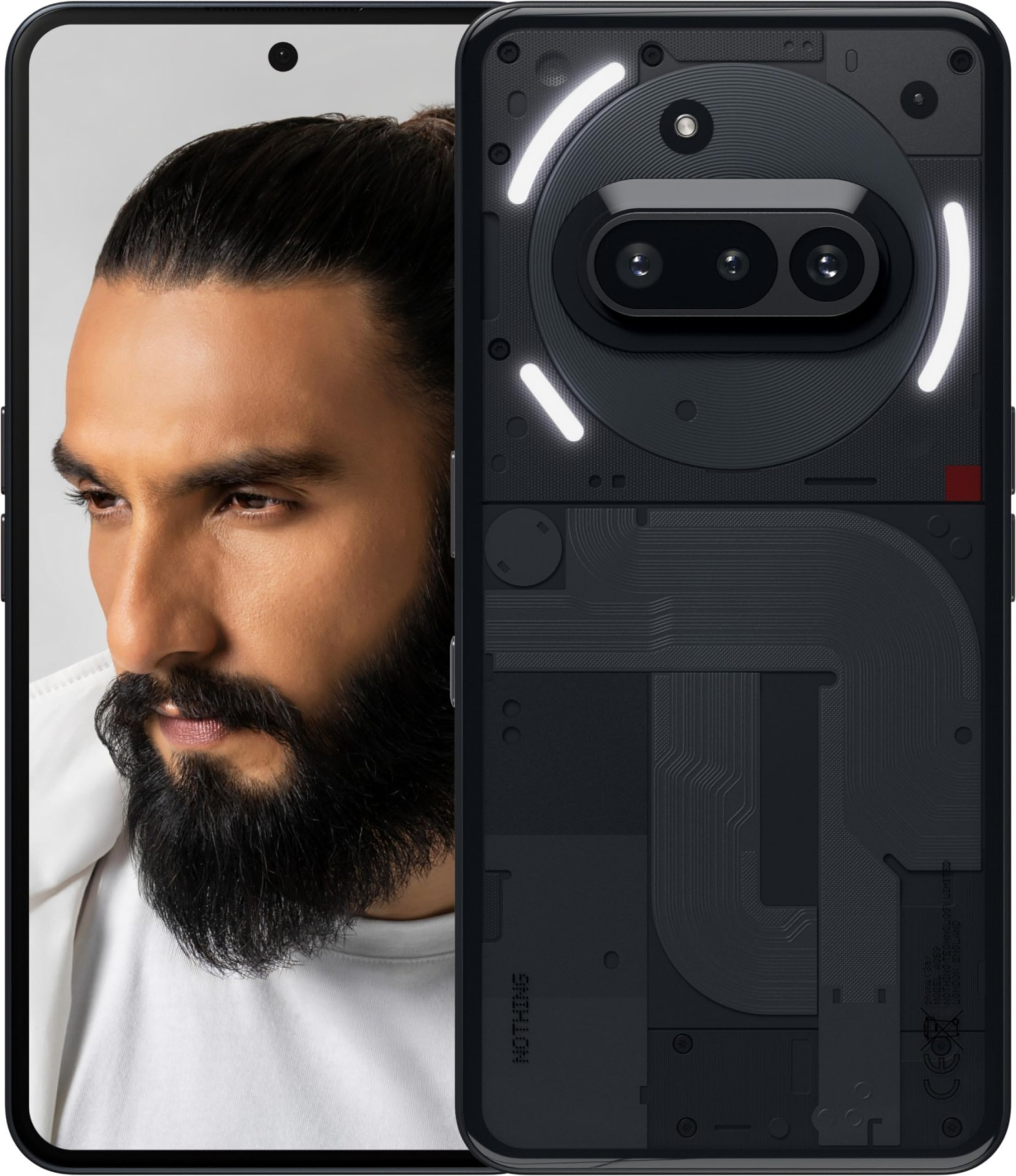 Nothing Phone 3A 5G Black 8GB RAM 256GB Storage Snapdragon 7s Gen 3 50MP50MP8MP Cameras 32MP Front 677 120Hz AMOLED 5000mAh Battery 50W Fast Charging Up to 16GB RAM Expansion