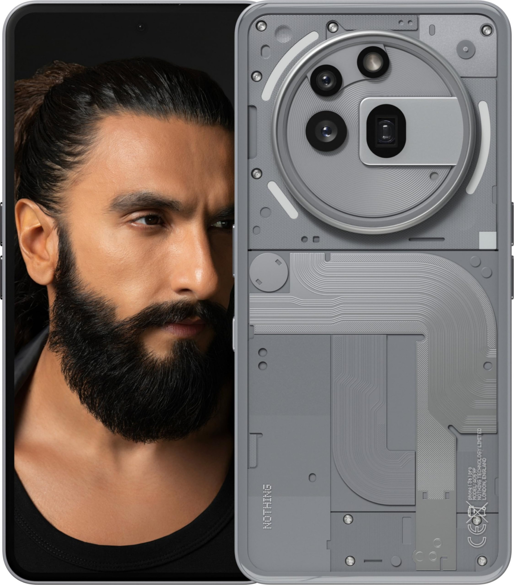 Nothing Phone 3A Pro 5G Snapdragon 7s Gen 3 50MP50MP8MP Camera 50MP Front 677 120Hz AMOLED 5000mAh Battery 50W Fast Charging Grey 8GB RAM 128GB Storage